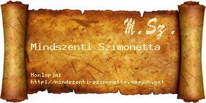 Mindszenti Szimonetta névjegykártya